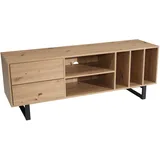 FineBuy Lowboard Eiche 150x55x40 cm Braun Metall/MDF/Spanplatte