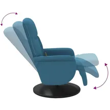 vidaXL Massagesessel mit Fußteil Samt 57,5 x 105,5 x 87,6 cm Blau drehbar