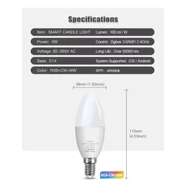 DELTACO SMART HOME Smart LED-Birne E14 4,9 W RGB