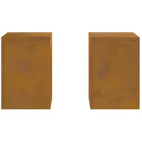 VidaXL Outdoor-Pflanzensäulen 2 Stk. 24x24x35 cm Cortenstahl