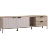 Home Affaire TV-Board »Vandea Lowboard, TV-Schrank, TV-Ständer, modernes Design«, Trendfarben, Front in 3D-Optik