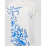 s.Oliver Print-Shirt, mit großem Floral-Print, weiß