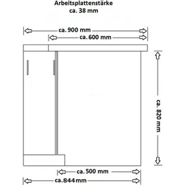 Küchen-Preisbombe Küchenzeile 350 x 210 cm Stilo Weiß