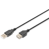 Digitus USB-Kabel USB-A Stecker, USB-A Buchse 1.80 m Schwarz AK-300200-018-S