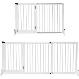 PawHut Absperrgitter Hund Freistehendes Verstellbares 113-166 x 71 cm Weiß