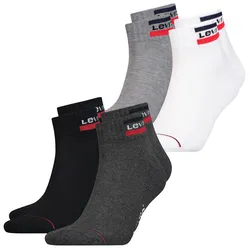 Levis Unisex Quarter Sportsocken Mid Cut Sportswear Logo 4er 6er 8er Multipack in 35-38 Mid Grau