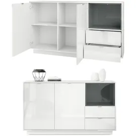 Vladon Sideboard 153 x 88 x 38 cm Grau