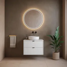 Badplaats Waschbeckenunterschrank, Weiß, Holz, Rechteckig, 60x47x61 cm, Badezimmer, Badezimmerschränke, Bad Unterschränke