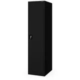 Jan Nowak Aktenschrank Metall Büroschrank abschließbar 45 cm ALEX D600 4 Böden Stahl (Stahl 0,6 mm Wandmontage möglich PZH-zertifiziert 185 cm) Aktenschrank Schloss 2 Schlüssel schmal Tiefe 60 cm 4 Farben schwarz