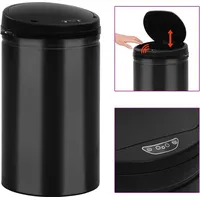 The Living Store Automatischer Sensor-Mülleimer 40 L Kohlenstoffstahl Schwarz - Schwarz