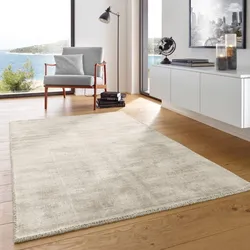 TaraCarpet Vanessa strapazierfähiger Viscoseteppich Handarbeit creme 080x150 cm