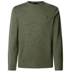 Hackett London für Herren. HM703312 Pullover aus grünem Baumwoll- und Seidenstoff (M), Lässig, Baumwolle