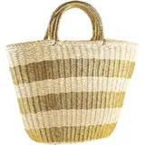 COLLEZIONE ALESSANDRO Strohtasche Aurel mit goldenen Akzenten und XXL-Henkel 42cm x 30cm x 16cm