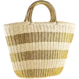 COLLEZIONE ALESSANDRO Strohtasche Aurel mit goldenen Akzenten und XXL-Henkel 42cm x 30cm x 16cm