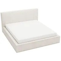 GRAINGOLD Polsterbett mit Bettkasten, 180x200 Creme Samt, Monaco
