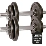 Best Sporting Hantelset Kurzhantel Hanteln 10 kg aus Gusseisen | Hantel verstellbar für Männer und Frauen | Für dein Workout und Fitnesstraining Zuhause | Adjustable dumbbell set (2X Sternverschluss)