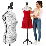 Schneiderpuppe Damenbüste für Schneiderpuppen Kleidung Tailleur Torso Damen Höhe verstellbar für Vitrinen mit Stativ Holzstruktur 42 x 170 cm (Paris)