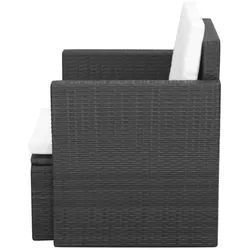 vidaXL Gartenstuhl mit Polstern und Kissen Poly Rattan Schwarz