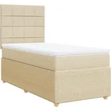 vidaXL Boxspringbett mit Matratze Creme 180x200 cm Stoff