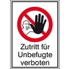 Verbotsschild Zutritt für Unbefugte verboten, rechteckig 26,2 x 37,1 cm
