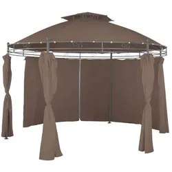 Lex Pavillon ⌀3,5 m Gartenpavillon wasserdicht inkl. Seitenteile Pergola taupe : Taupe