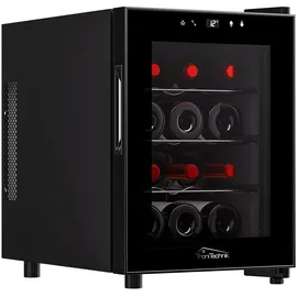 Tronitechnik TroniTechnik® Weinkühlschrank Bordeaux, Getränkekühlschrank, Minibar Weinkühler, 31 Liter, 12 Flaschen
