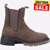 Hush Puppies Rita Damen Premium Fashion Freizeit Wildleder Chelsea Boots Grau