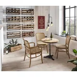 SIT Möbel SIT Esszimmerstuhl, mit Wiener Geflecht, Armlehnstuhl in geschwungener Form, beige