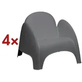 Paperflow Sessel Dumbo Polypropylen anthrazit 4 Stück