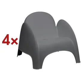 Paperflow Sessel Dumbo Polypropylen anthrazit 4 Stück