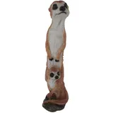 FD Dekofigur Erdmännchen mit Kind 47 x 13,5 cm braun