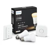 Philips 8718696548691 A+, Hue White Ambiance LED Lampe E27 2er Starter Set, 9,5W, Plastik, 6.2 x 6.2 x 11.0 cm