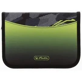 Herlitz Federmäppchen befüllt Wild Panther anthrazit, grün 31-teilig, 20,5 x 3,8 cm
