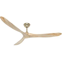 Energiespar Deckenventilator ECO GENUINO 180 - Messing Gebürstet / Holz natur