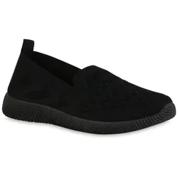 Damen Slip Ons in Schwarz