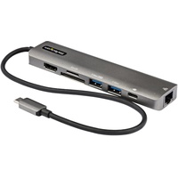 Startech StarTech.com USB-C Multiport Adapter - USB-C auf 4K 60Hz HDMI 2.0, 100W Power Delivery Pass-through, SD/MicroSD, 2 Port USB C), Dockingstation USB Hub, GbE - USB-C Mini Dock - 30cm langes Kabel (DKT30CHSDPD1)