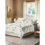 IRISETTE Seersucker Bettwäsche Easy 8547 Blumen Gelb 135 x 200 cm + 80 x 80 cm