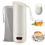 Reise Wasserkocher Klein 400ML,Tragbarer Reisewasserkocher mit Temperatureinstellung-304 Edelstahl-4 einstellbare Temperaturstufen-Automatischer Abschaltung,Mini Elektrische Wassertasse for Tee,Kaffee