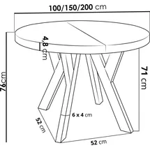 pphu meblokar karol wierczyski Designer Runder Ausziehtisch 100 x 76 x 100 cm braun