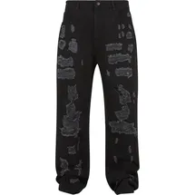2y studios Firio Destroyed Straight Jeans Schwarz 36