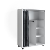 Vicco Kleiderschrank Doros Weiß 100 x 146.6 cm mit Rollen