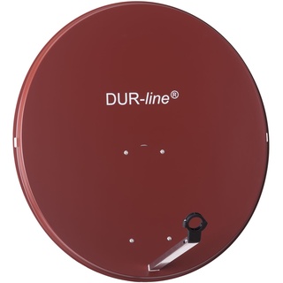 DUR-line MDA 90cm Rot - Aluminium Satellitenschüssel mit LNB Feedhalterung - Sat Antenne Spiegel Anlage [Digital, Camping, Astra 19,2°, DVB-S/S2, Full HD, 4K, 3D]