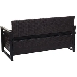 Mendler HWC-F39 3er Sitzbank 150 x 60 x 85 cm Braun