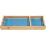 Sigel Schreibtisch-Organizer Eyestyle hellblau/dunkelgrau Bambus 2 Fächer 24,5 x 10,9 x 2,5 cm