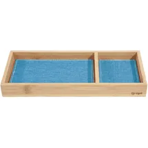 Sigel Schreibtisch-Organizer Eyestyle hellblau/dunkelgrau Bambus 2 Fächer 24,5 x 10,9 x 2,5 cm