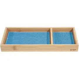 Sigel Schreibtisch-Organizer Eyestyle hellblau/dunkelgrau Bambus 2 Fächer 24,5 x 10,9 x 2,5 cm