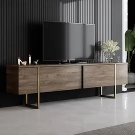 Skye Decor Luxe Lowboard 180 x 50 x 30 cm Braun/Gold Spanplatte