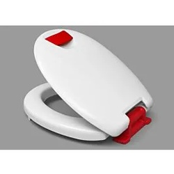 Haro WC-Sitz 524646 Scharniere Edelstahl, SolidFix, nicht verstellbar, Griffe rot