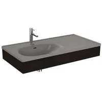 Vitra Equal Möbelwaschtisch-Set 66057 100x52cm, mit Möbelwaschtisch asymmetrisch, steingrau