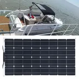 awallow 1 Stück 400 W Flexibles Solarpanel-Kit für Boote, 12 V Solarladegerät mit 40 A wasserdichtem Laderegler und MC4-Schnittstelle, Verwendet für Yacht, Wohnmobil, Kabine